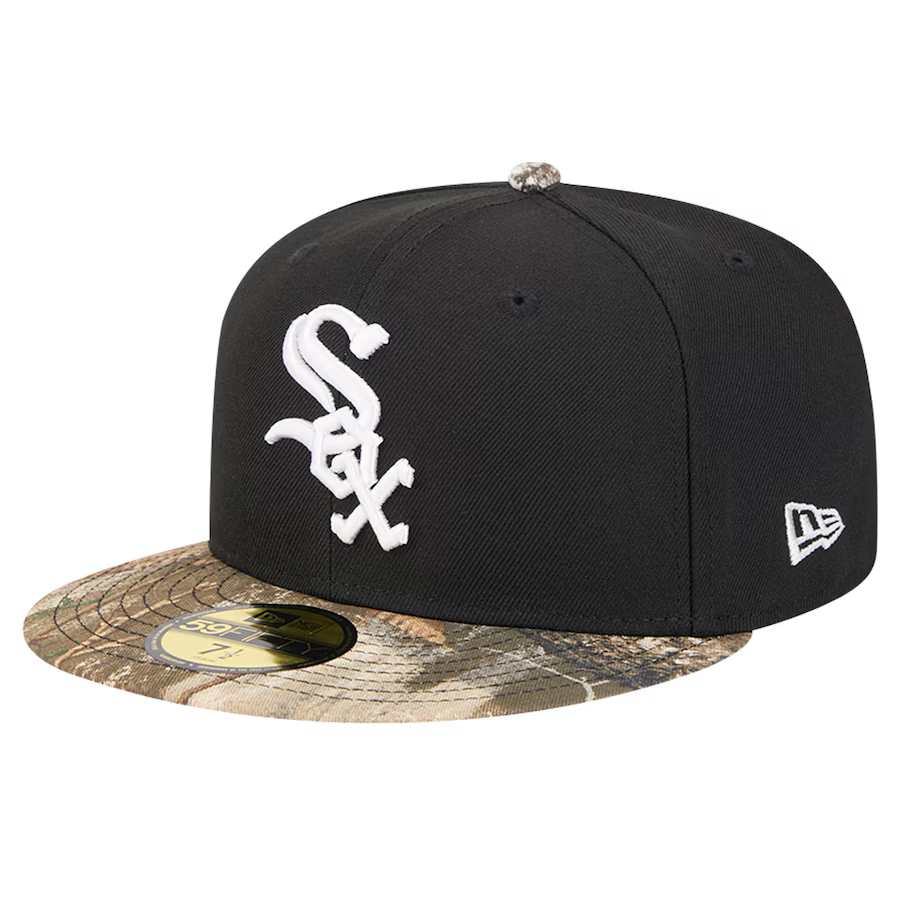 New Era Chicago White Sox Black Realtree Camo 59FIFTY Fitted Hat product image 2, provided for visual reference and product