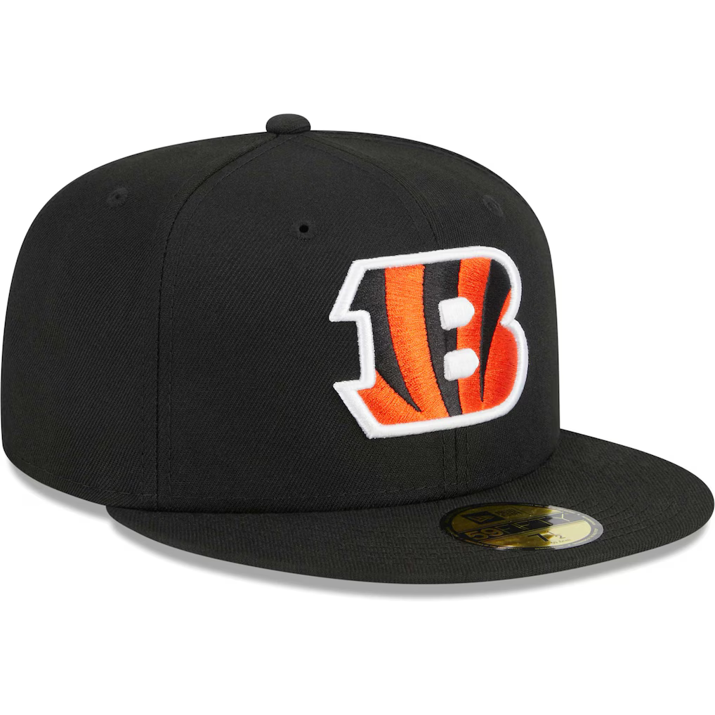 New Era Cincinnati Bengals Basic 59FIFTY Fitted Hat- Black product image 1, provided for visual reference and product detail