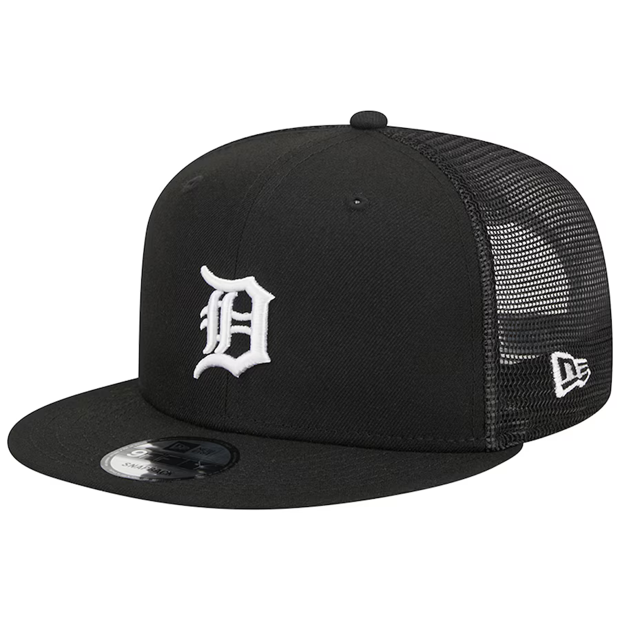 New Era Detroit Tigers Trucker 9FIFTY Snapback Hat-Black/White product image 1, provided for visual reference and product