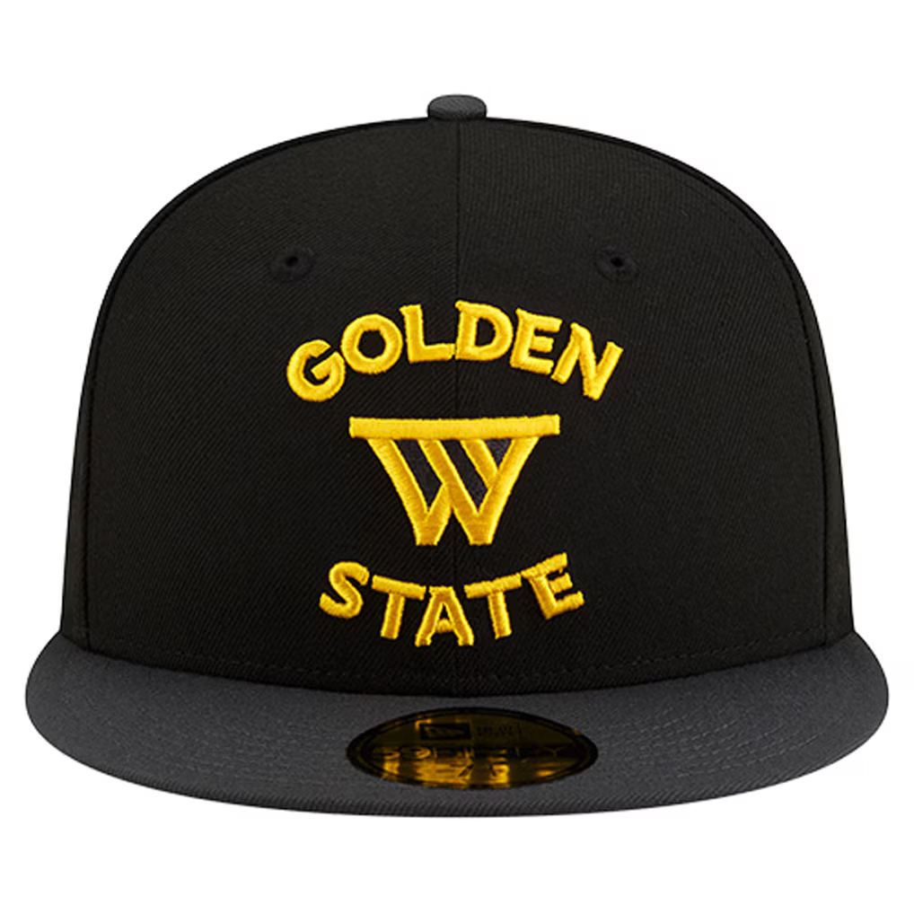 New Era Golden State Warriors Statement Edition 59FIFTY Fitted Hat-Black product image 3, provided for visual reference and
