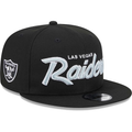 New Era Las Vegas Raiders Script 9FIFTY Snapback Hat - Black product image 1, provided for visual reference and product