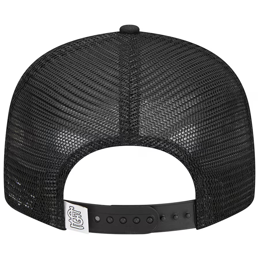 New Era St. Louis Cardinals Trucker 9FIFTY Snapback Hat-Black/White product image 4, provided for visual reference and