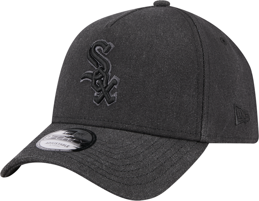 New Era Chicago White Sox Logo Essentials A Frame 9FORTY Adjustable Hat-Charcoal Black product image 3, provided for visual