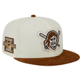 New Era Pittsburgh Pirates 2-Tone Corduroy Visor 59FIFTY Fitted Hat-Cream/Brown product image 1, provided for visual