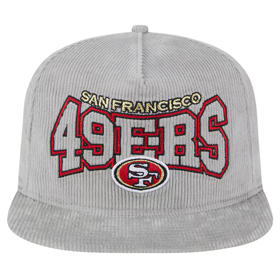 New Era San Francisco 49ers Corduroy Golfer Snapback product image 1, provided for visual reference and product detail review