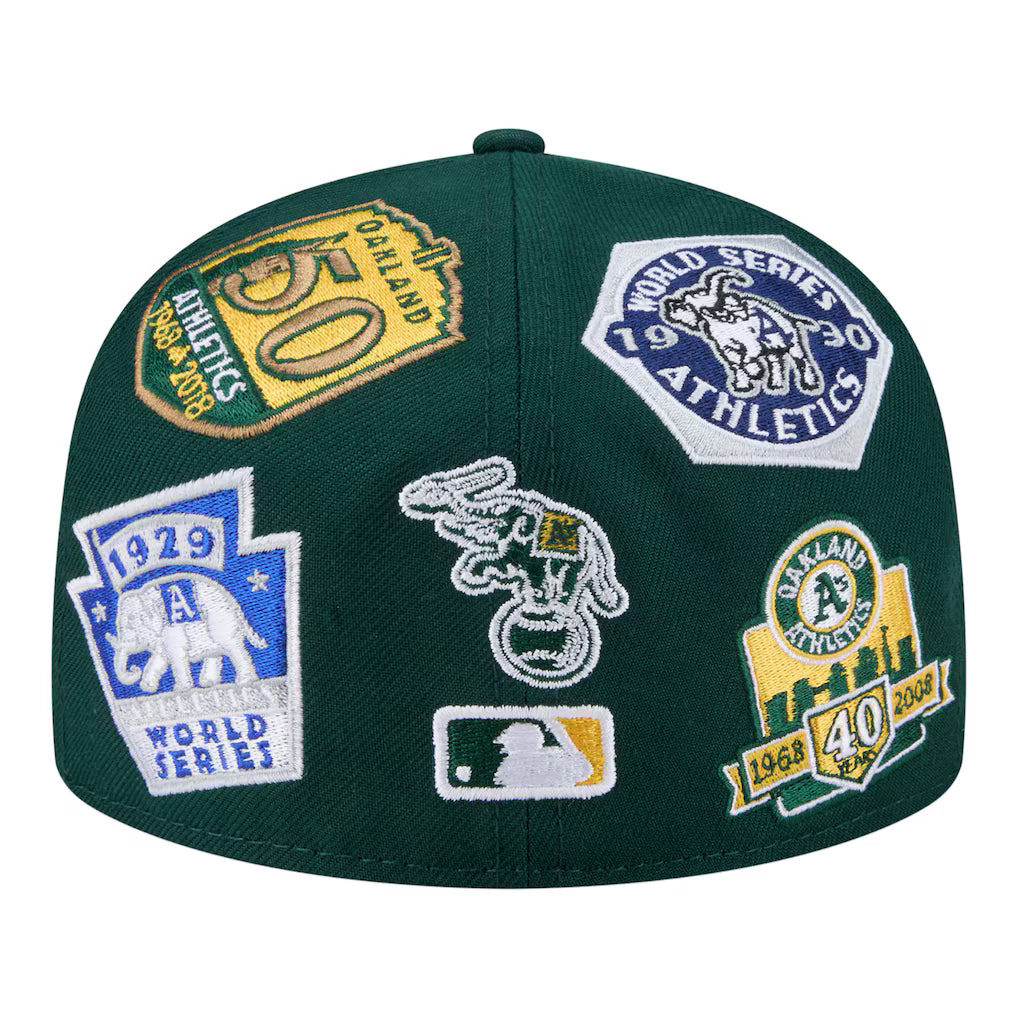 New Era Athletics All Over 59FIFTY Fitted Hat - Green product image 4, provided for visual reference and product detail