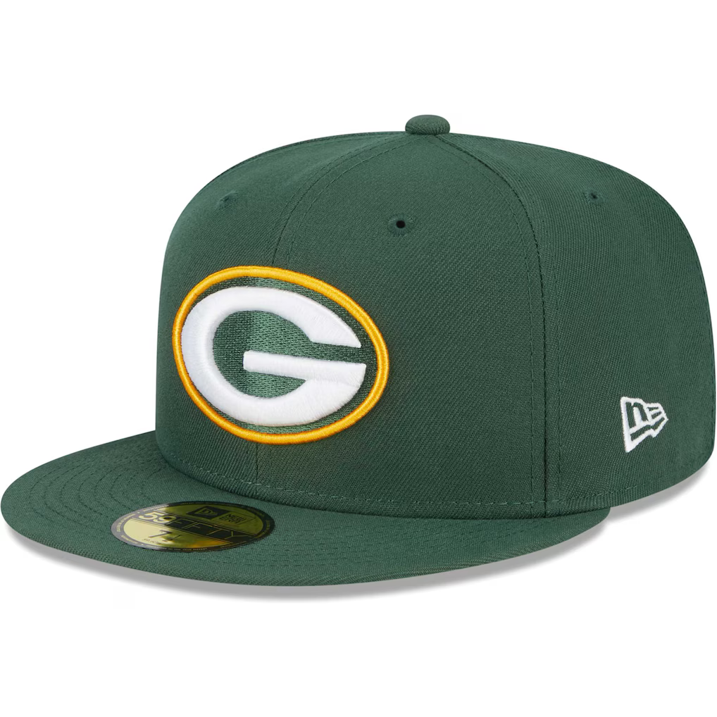 New Era Green Bay Packers Basic 59FIFTY Fitted Hat- Green product image 2, provided for visual reference and product detail