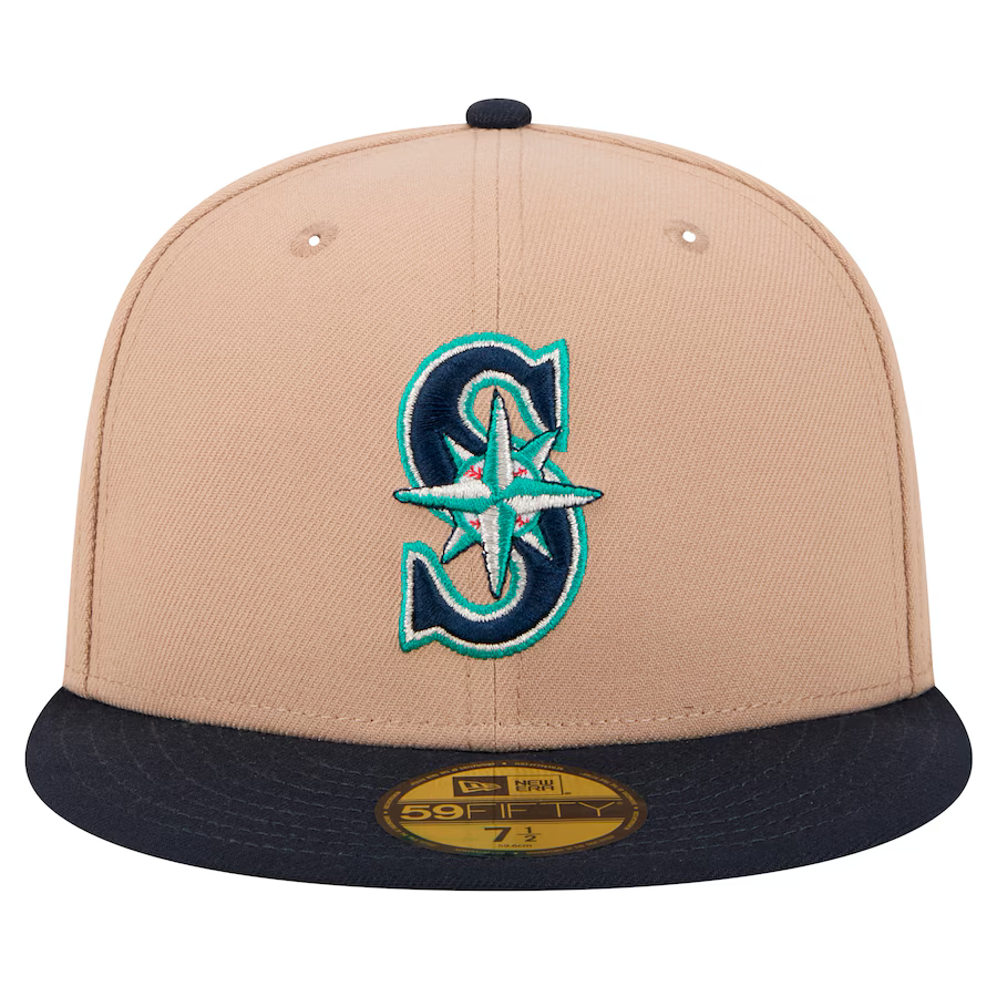 New Era Seattle Mariners 59FIFTY Fitted Hat-Camel product image 3, provided for visual reference and product detail review