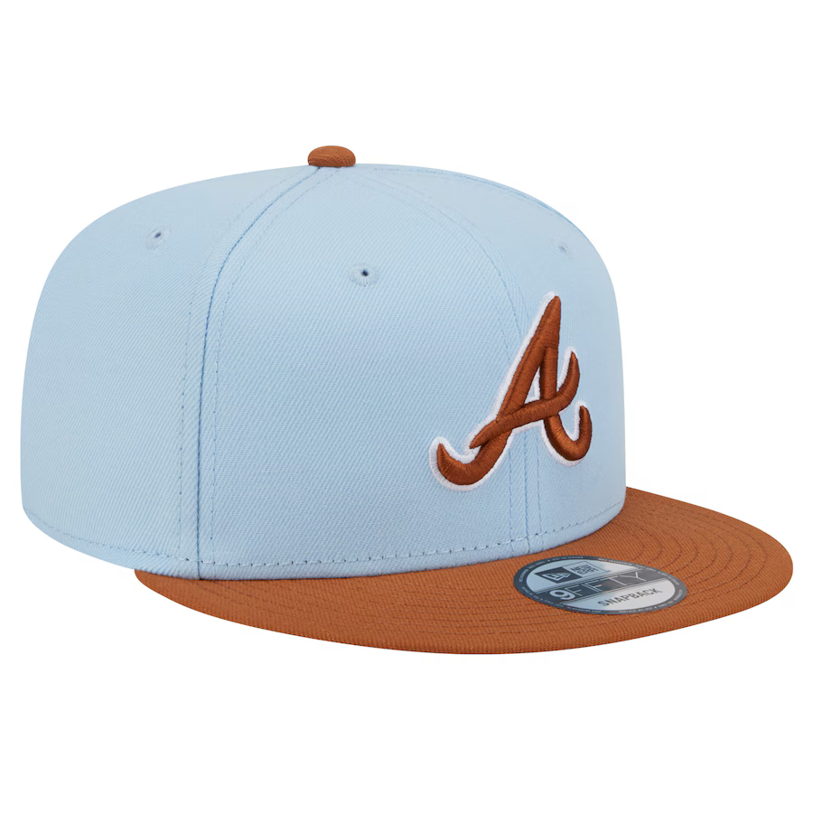 New Era Atlanta Braves 2-Tone Color Pack 9FIFTY Snapback Hat -Light Blue/Rust product image 1, provided for visual reference