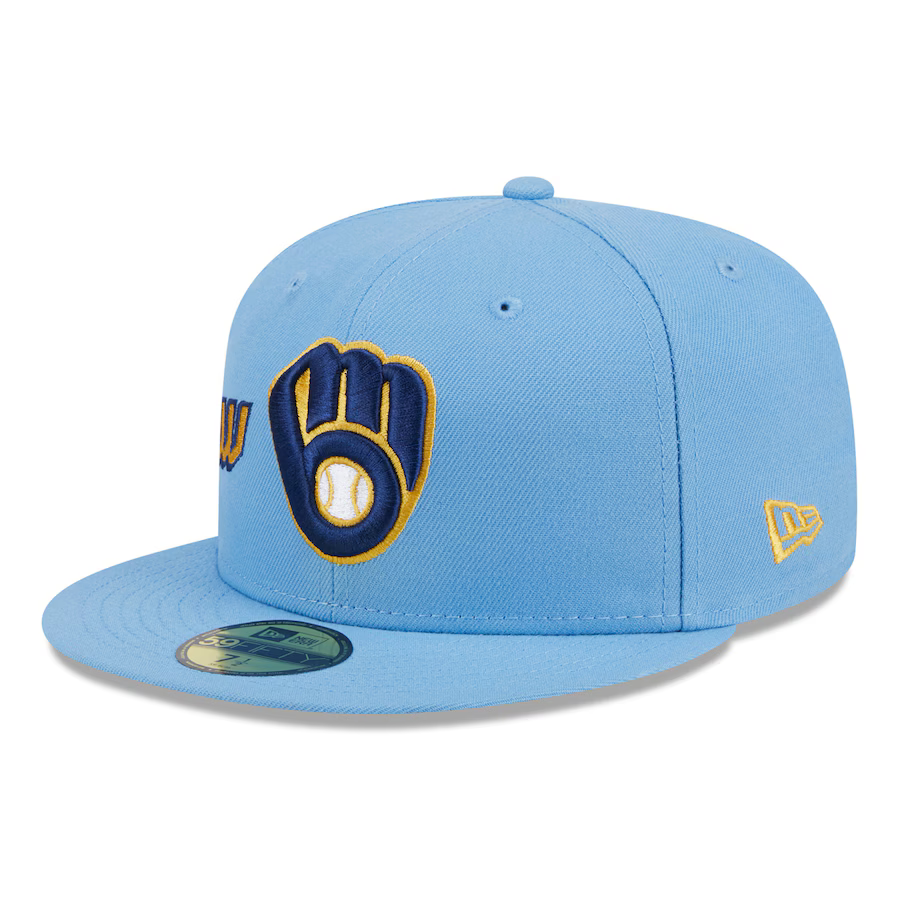 New Era Milwaukee Brewers City Connect Icon 59FIFTY Fitted Hat-Light Blue product image 3, provided for visual reference and