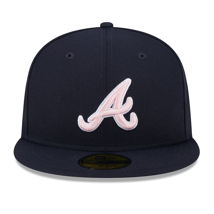 New Era Atlanta Braves On-Field 59FIFTY Fitted Hat-Navy product image 3, provided for visual reference and product detail