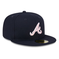 New Era Atlanta Braves On-Field 59FIFTY Fitted Hat-Navy product image 1, provided for visual reference and product detail