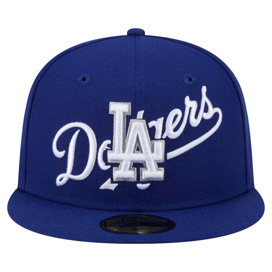 New Era Los Angeles Dodgers Overlap 59FIFTY Fitted Hat-Royal product image 1, provided for visual reference and product
