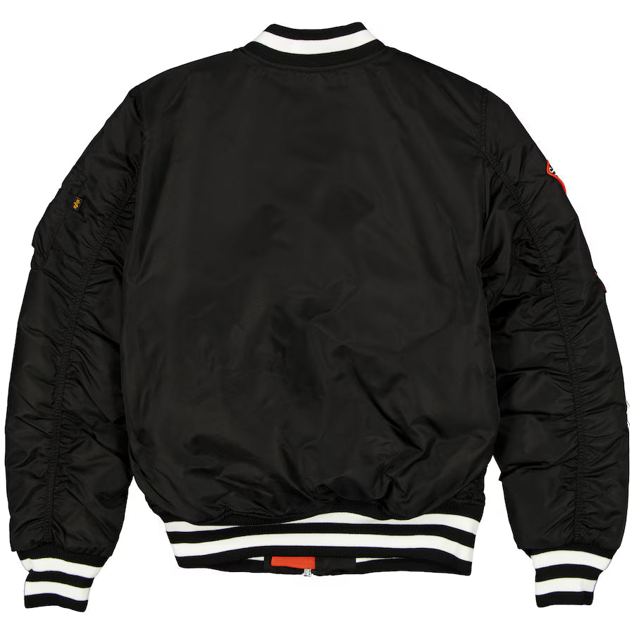 New Era Alpha Industries San Francisco Giants Bomber Jacket - Black product image 2, provided for visual reference and