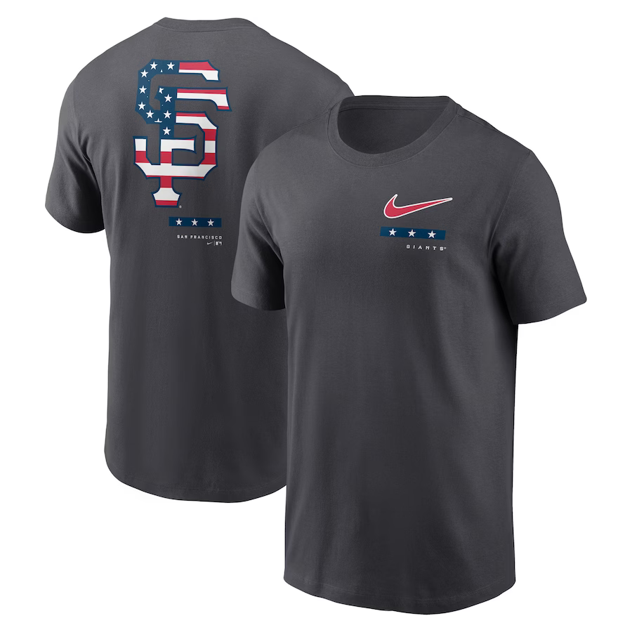 Nike Men San Francisco Giants Anthracite Americana T-Shirt product image 3, provided for visual reference and product detail