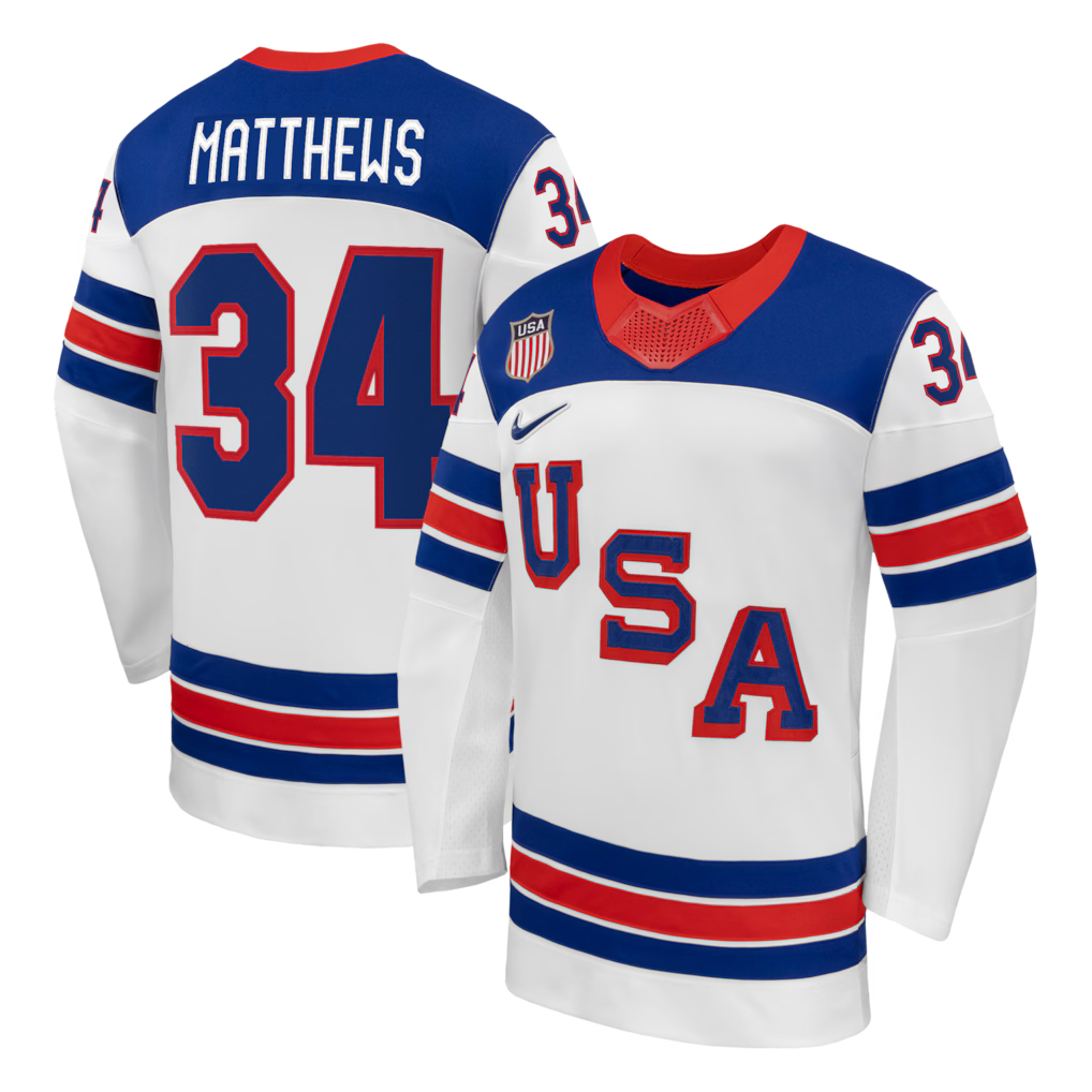 Auston Matthews USA 2026 Olympic Away Jersey - White product image 1