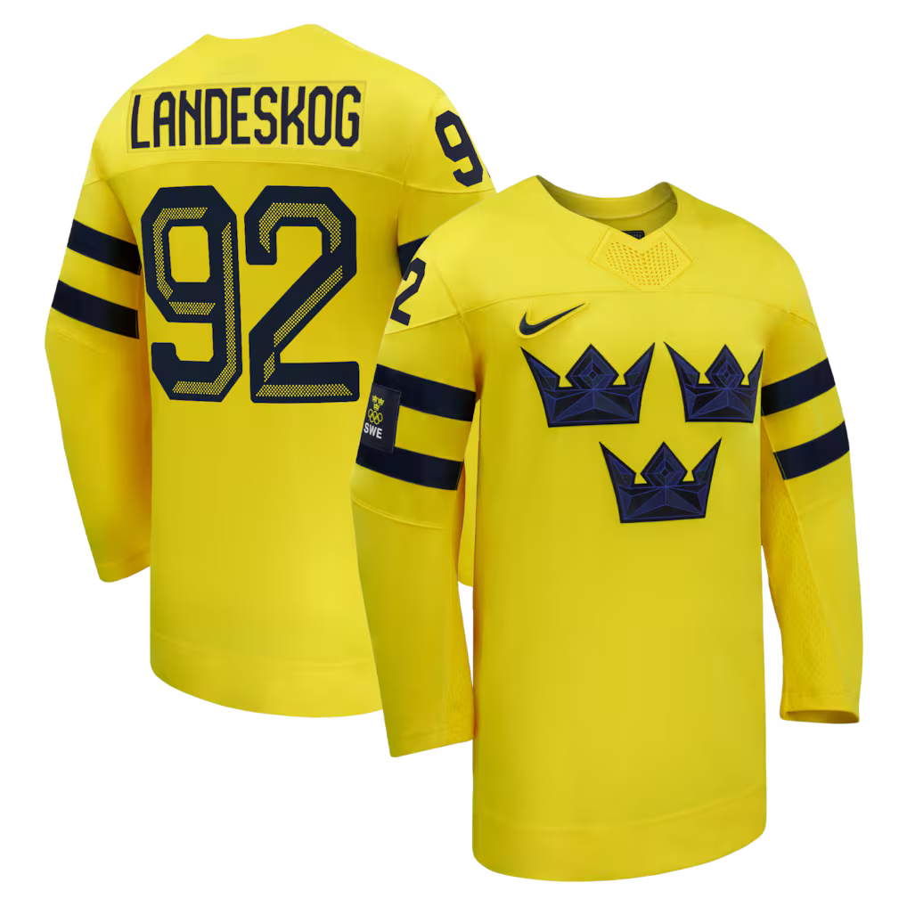 Gabriel Landeskog Sweden 2026 Olympic Away Jersey - Yellow product image 1