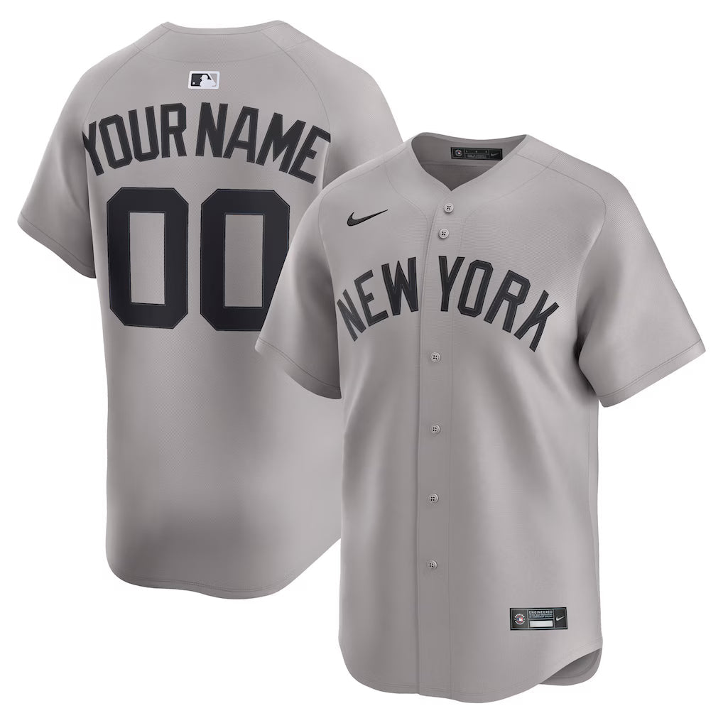 Custom New York Yankees Away Jersey - Gray product image 1