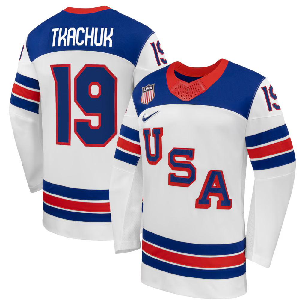 Matthew Tkachuk USA 2026 Olympic Away Jersey - White product image 1