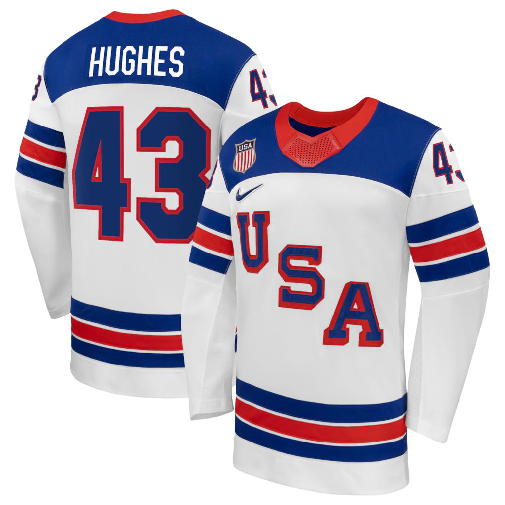 Quinn Hughes USA 2026 Olympic Away Jersey - White product image 1