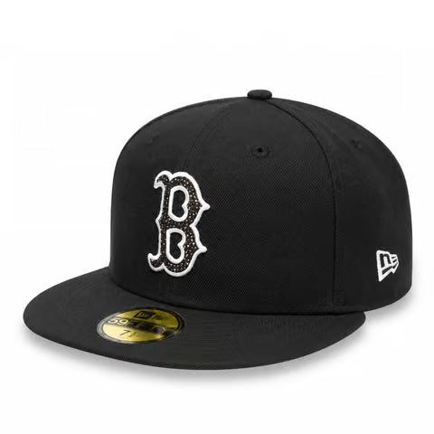 New Era Boston Red Sox Rhinestone 59FIFTY Fitted Hat - Black product image 1, provided for visual reference and product