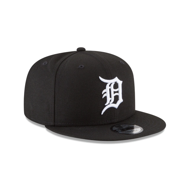 DETROIT TIGERS NEW ERA BASIC COLLECTION Snapback 9FIFTY-BLACK AND WHITE product image 3, provided for visual reference and