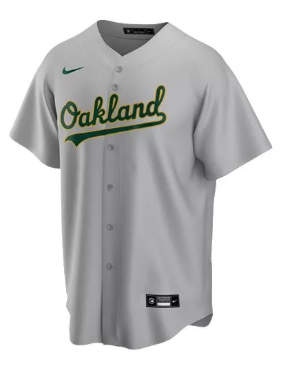 Nike Men Oakland Athletics Grey 2020 Replica Team Jersey product image 1, provided for visual reference and product detail