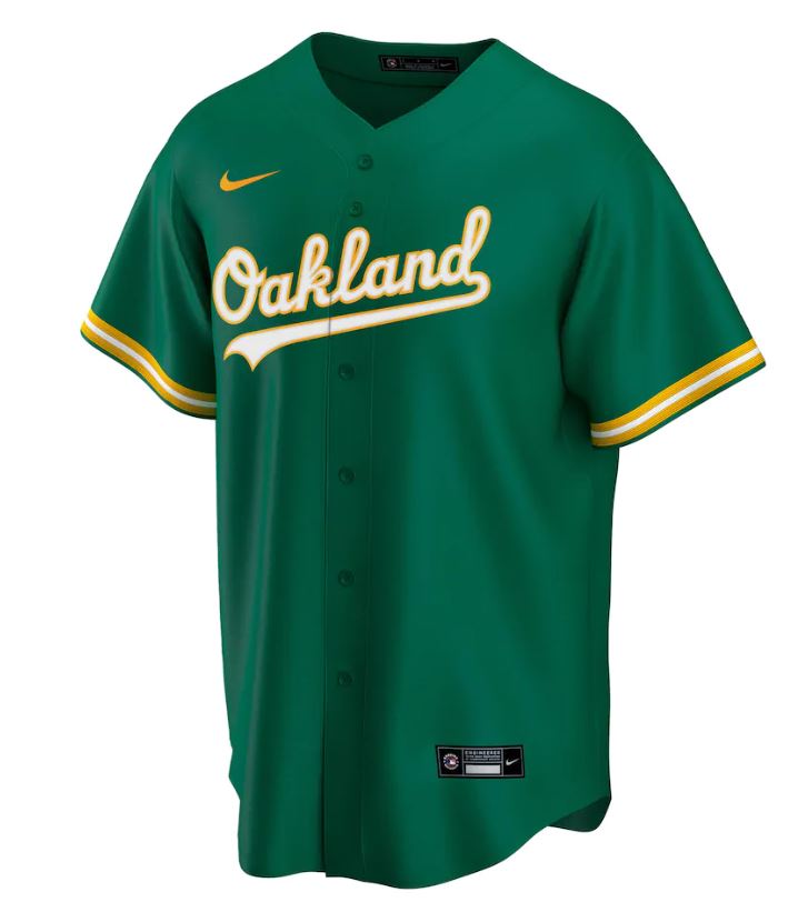 Nike Men Oakland Athletics Alternate Replica Team Jersey 2020 - Kelly Green product image 1, provided for visual reference