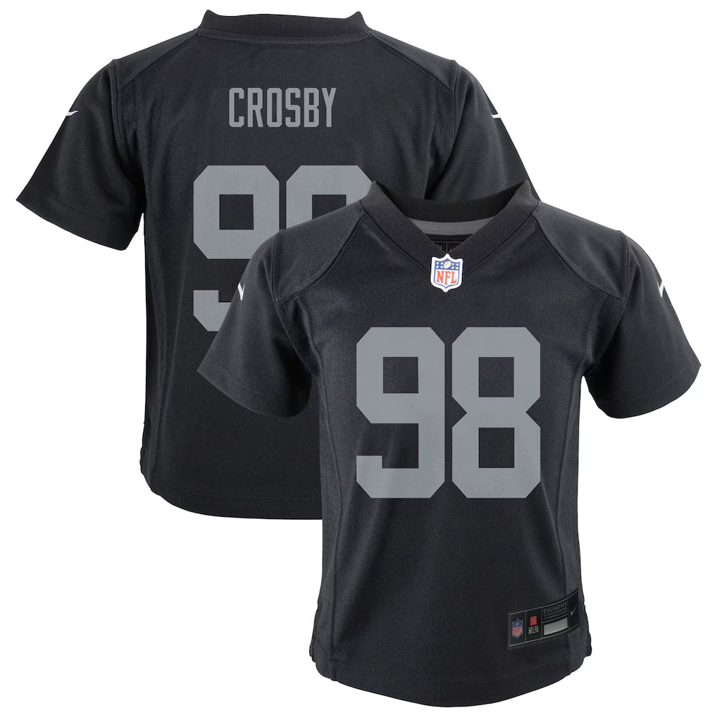 Nike Preschool Las Vegas Raiders Maxx Crosby Game Jersey - Black product image 3, provided for visual reference and product