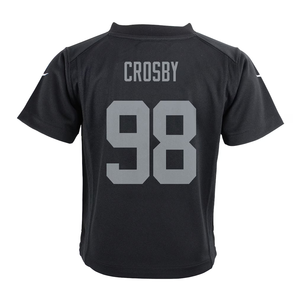 Nike Preschool Las Vegas Raiders Maxx Crosby Game Jersey - Black product image 2, provided for visual reference and product