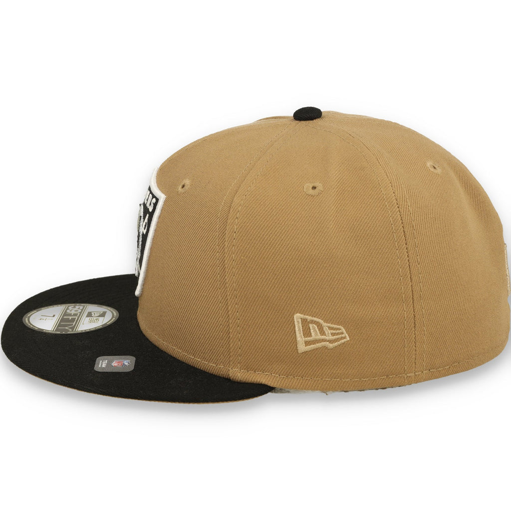 New Era Las Vegas Raiders Wordmark Side Patch 59FIFTY Fitted Hat-Camel product image 3, provided for visual reference and