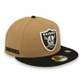 New Era Las Vegas Raiders Wordmark Side Patch 59FIFTY Fitted Hat-Camel product image 1, provided for visual reference and