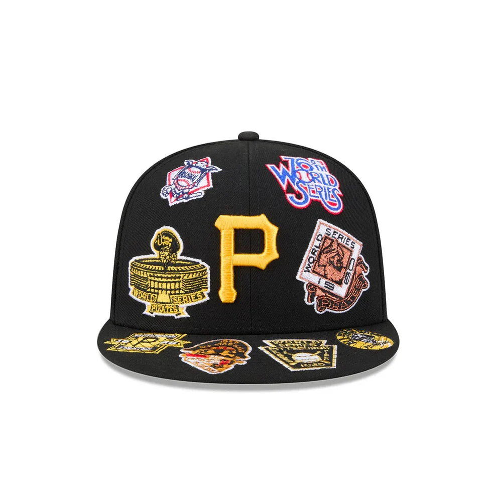 New Era Pittsburgh Pirates All Over 59FIFTY Fitted Hat- Black product image 5, provided for visual reference and product