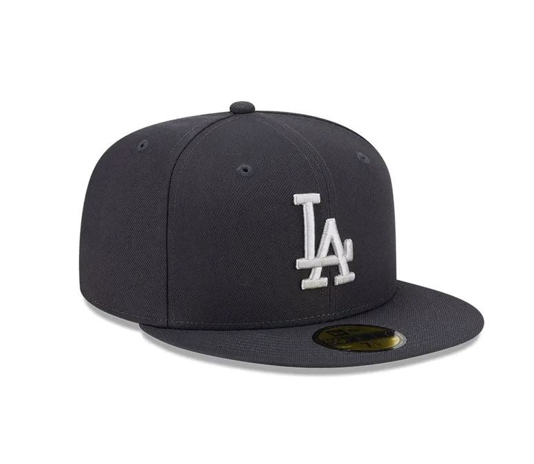 New Era Los Angeles Dodgers 59FIFTY Fitted Hat - Dark Grey Anthracite product image 1, provided for visual reference and