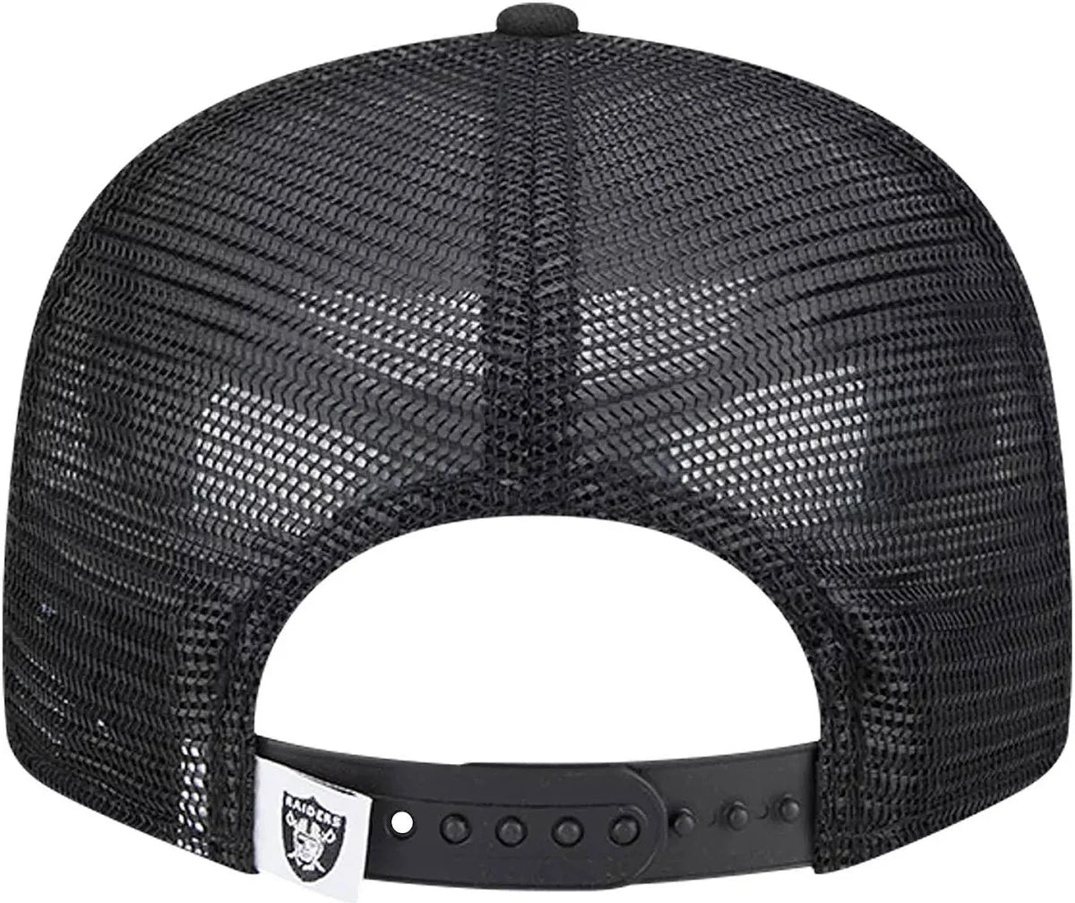 New Era Las Vegas Raiders 9FIFTY Trucker Snapback- Black/White product image 3, provided for visual reference and product