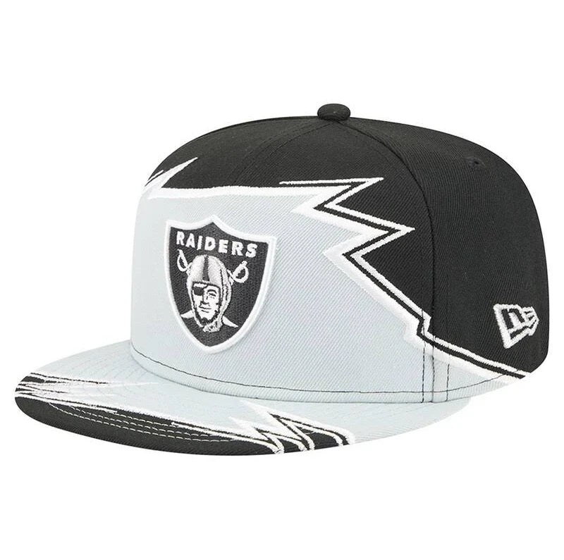 New Era Las Vegas Raiders Break 59FIFTY Fitted Hat-Black/Silver product image 2, provided for visual reference and product