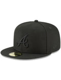 New Era Atlanta Braves 2-Tone Color Pack 59FIFTY Fitted Hat-Black/Black product image 1, provided for visual reference and