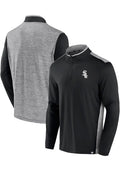 Chicago White Sox Black Iconic Brushed Poly 1/4 Zip Shirt product image 1, provided for visual reference and product detail