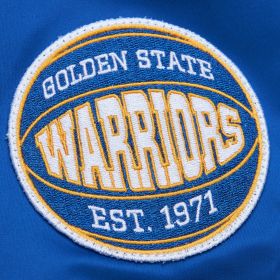 Mitchell & Ness Golden State Warriors Lightweight Satin Bomber Vintage Logo Jacket product image 5, provided for visual