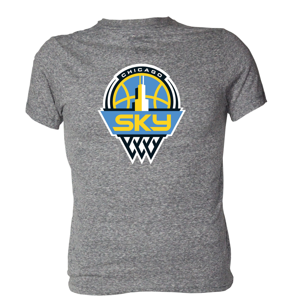 Chicago Sky Snow Heather Granite T-Shirt product image 1, provided for visual reference and product detail review