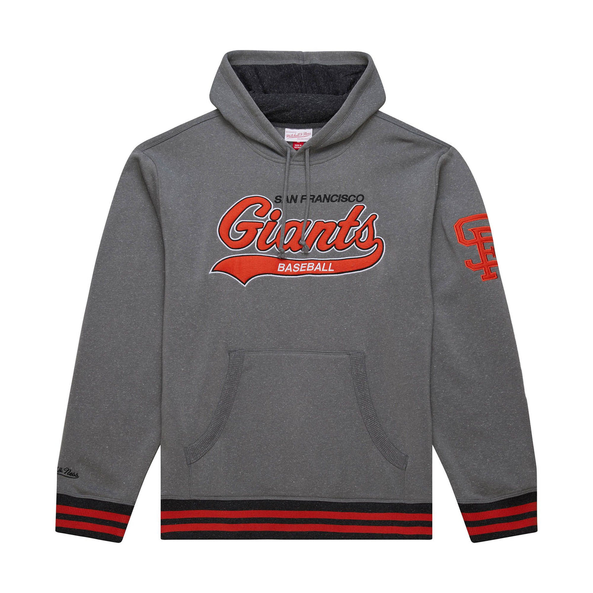 Mitchell & Ness San Francisco Giants Snow Washed Fleece Hoodie Vintage Logo-Grey product image 1, provided for visual
