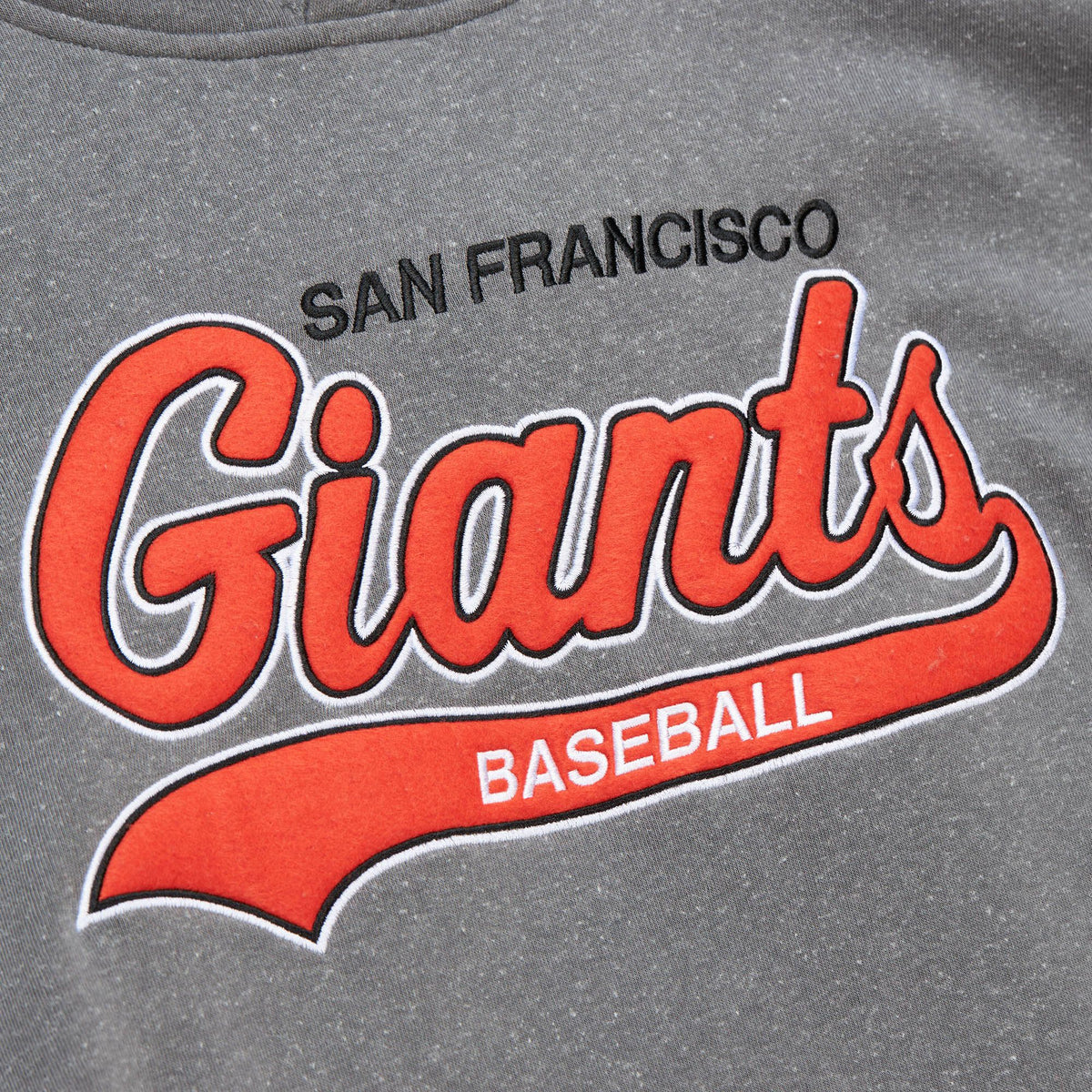 Mitchell & Ness San Francisco Giants Snow Washed Fleece Hoodie Vintage Logo-Grey product image 3, provided for visual