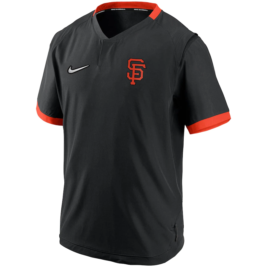 San Francisco Giants Nike Black/Orange Authentic Collection Short Sleeve Hot Pullover Jacket for Men product image 1,