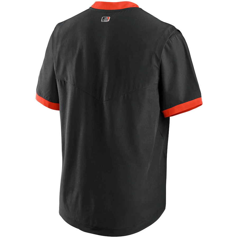 San Francisco Giants Nike Black/Orange Authentic Collection Short Sleeve Hot Pullover Jacket for Men product image 2,