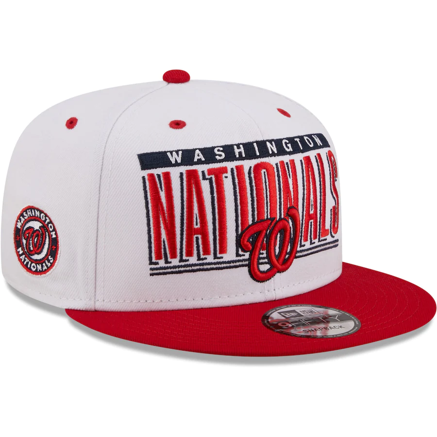 New Era Washington Nationals Retro Title 9FIFTY Snapback Hat - White/Red product image 1, provided for visual reference and