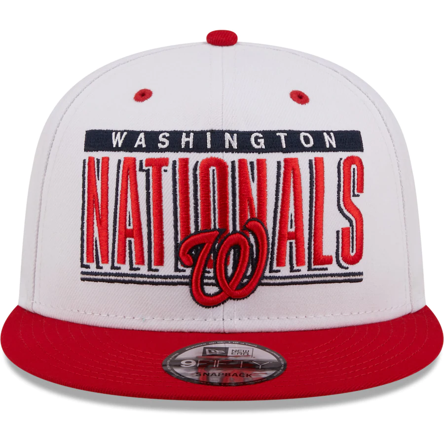 New Era Washington Nationals Retro Title 9FIFTY Snapback Hat - White/Red product image 2, provided for visual reference and