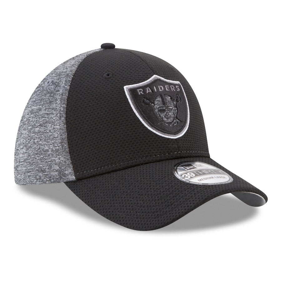 Las Vegas Raiders New Era Fierce Fill 39THIRTY Flex Hat - BLACK/GREY product image 3, provided for visual reference and