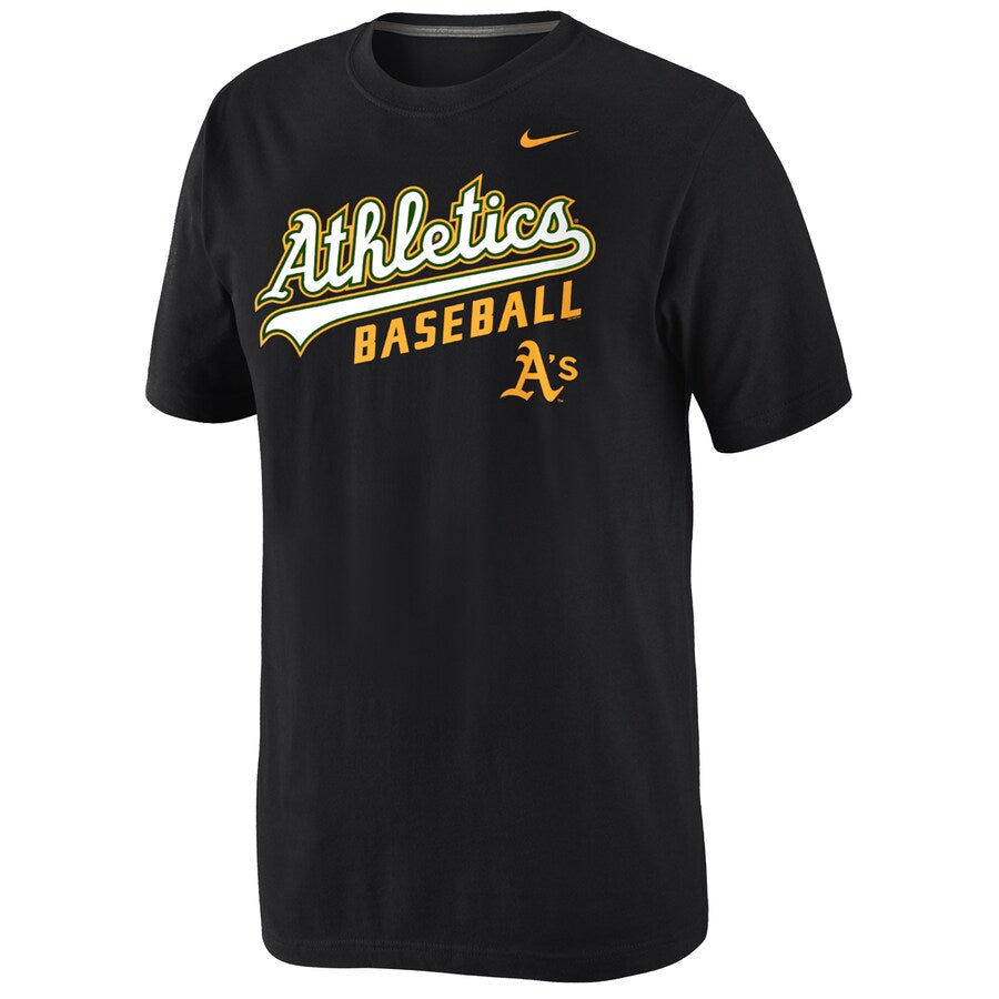 Nike Oakland Athletics Black Home Practice T-Shirt-BLACK product image 1, provided for visual reference and product detail