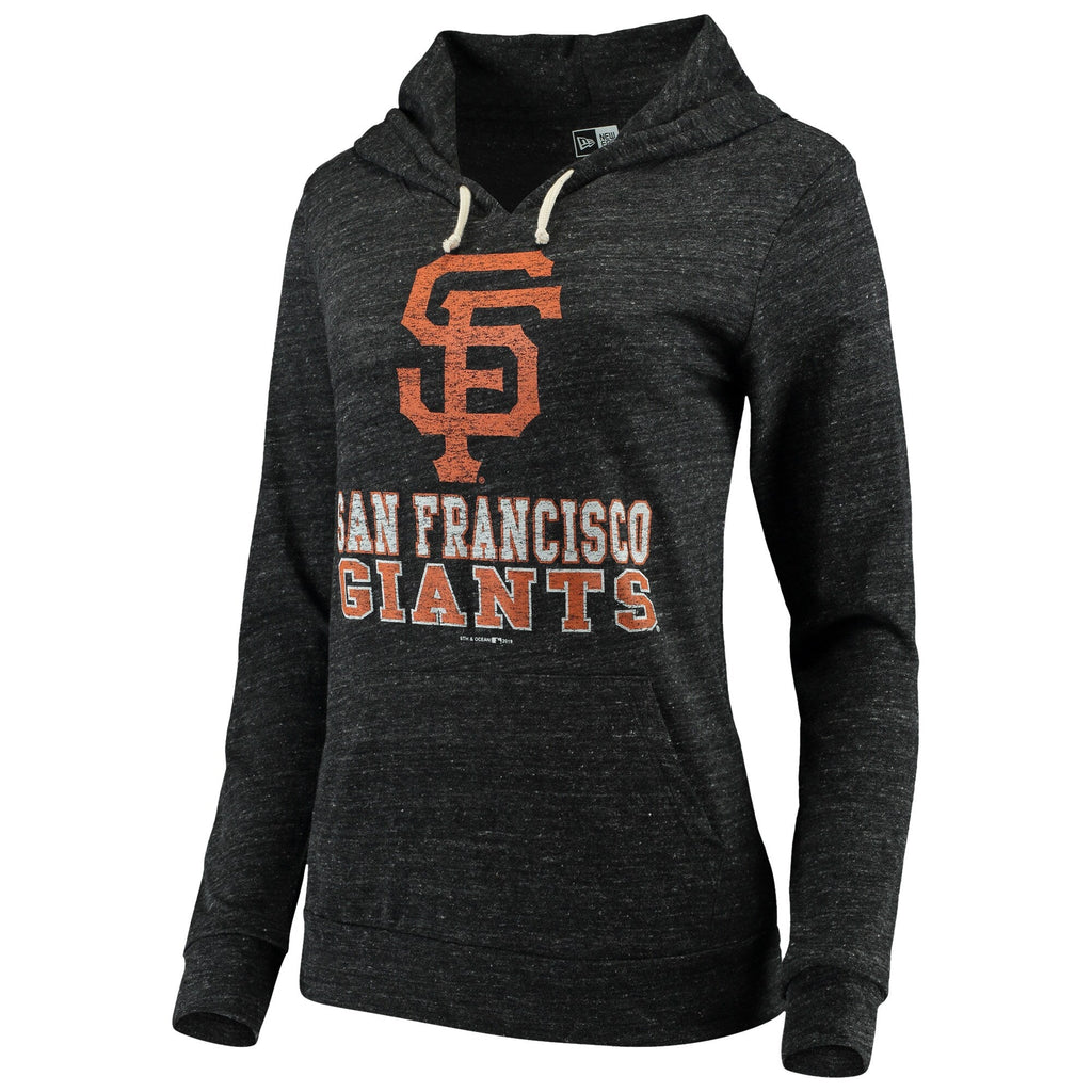 New Era Women San Francisco Giants Jersey Tri-Blend Pullover Hoodie-Black product image 1, provided for visual reference and