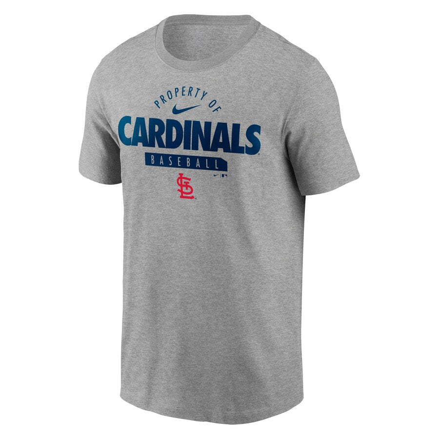 Nike St. Louis Cardinals Primetime Property Of Practice T-Shirt - Gray product image 1, provided for visual reference and